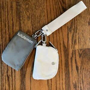 Lululemon key chain wallet. Good condition! Gray and white